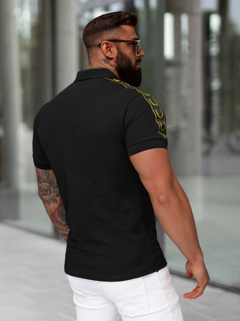 Футболка Поло Чоловіча Чорна OZONEE O/QQ1337