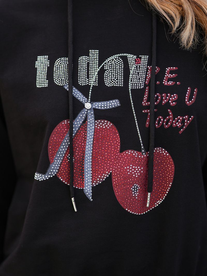 Жіноча Толстовка чорна OZONEE JS/8B856/3