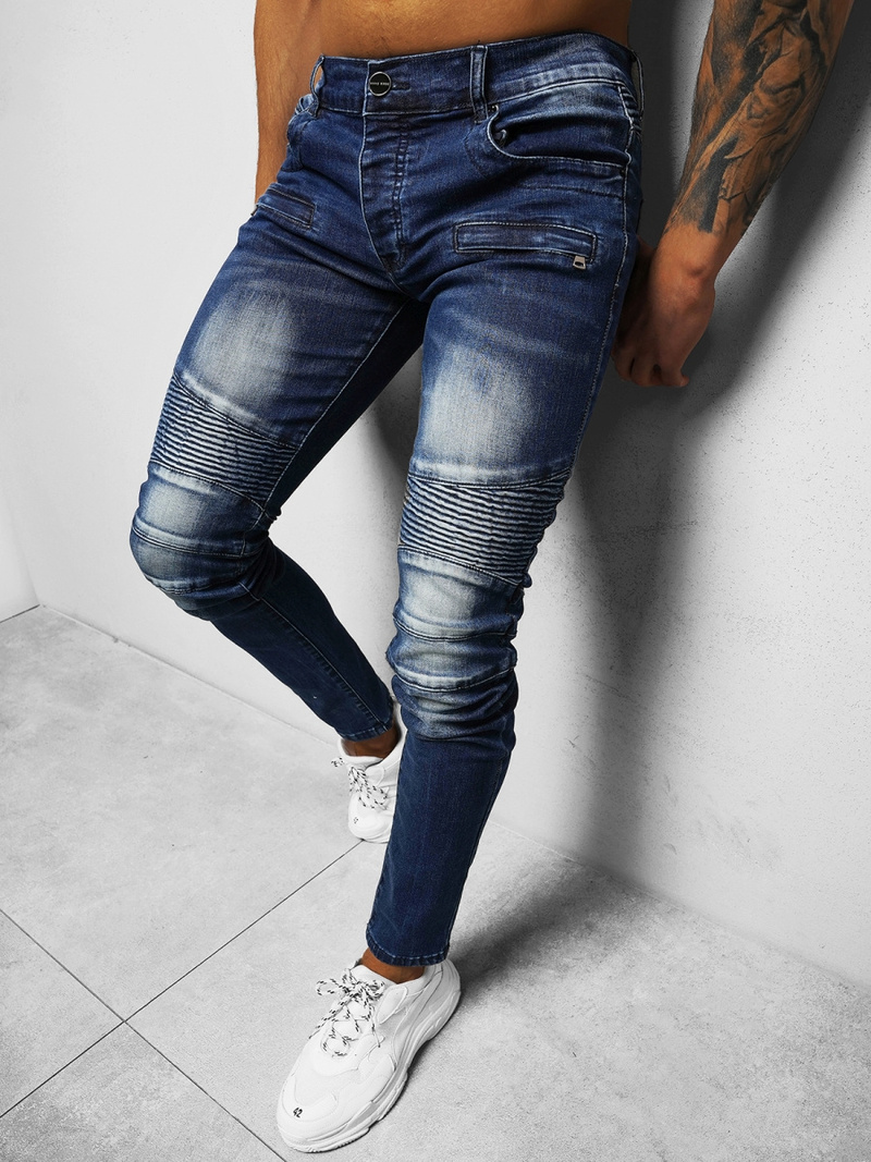 Spodnie jeansowe męskie niebieskie OZONEE NB/MP0029B