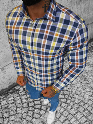 Koszula męska w kratę kolorowa OZONEE O/1022Z