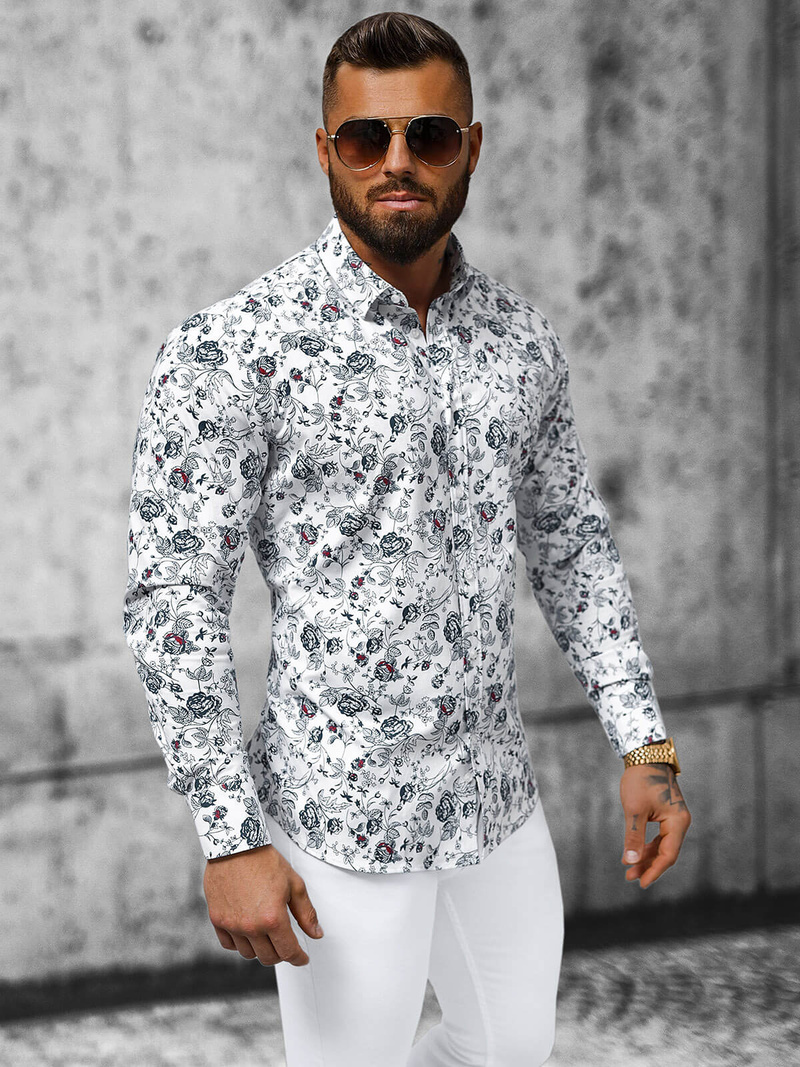 Koszula męska biała OZONEE O/V39