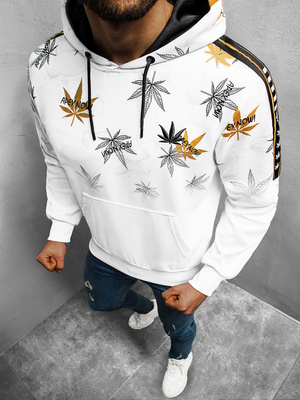 Bluza z kapturem męska biała OZONEE O/HM623