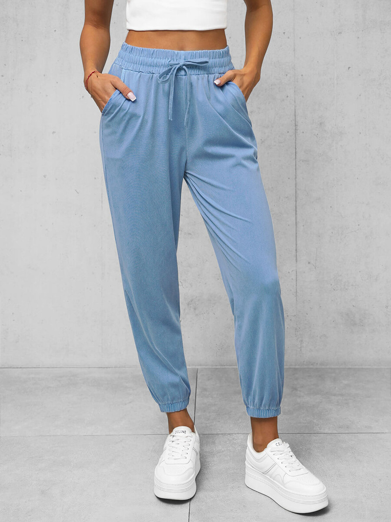 Spodnie damskie joggery jasno-niebieskie OZONEE O/HGM6608