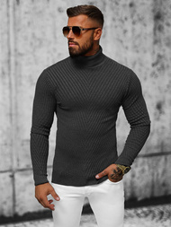 Sweter męski golf grafitowy OZONEE L/1596Z