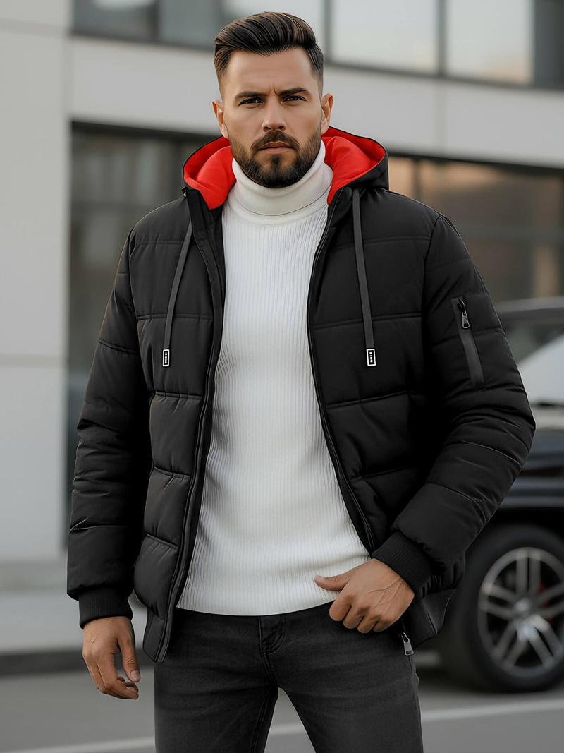 Kurtka męska pikowana czarna OZONEE JS/31M5003Z