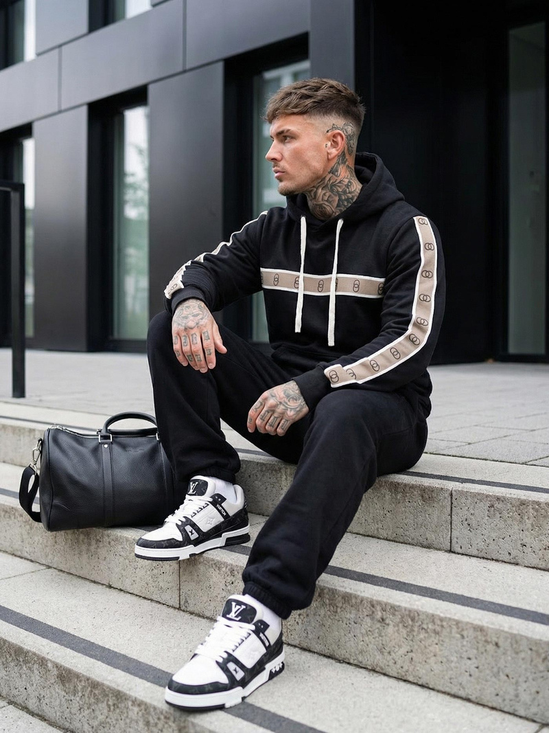 Bluza z kapturem męska czarna OZONEE JS/8B1729/3Z