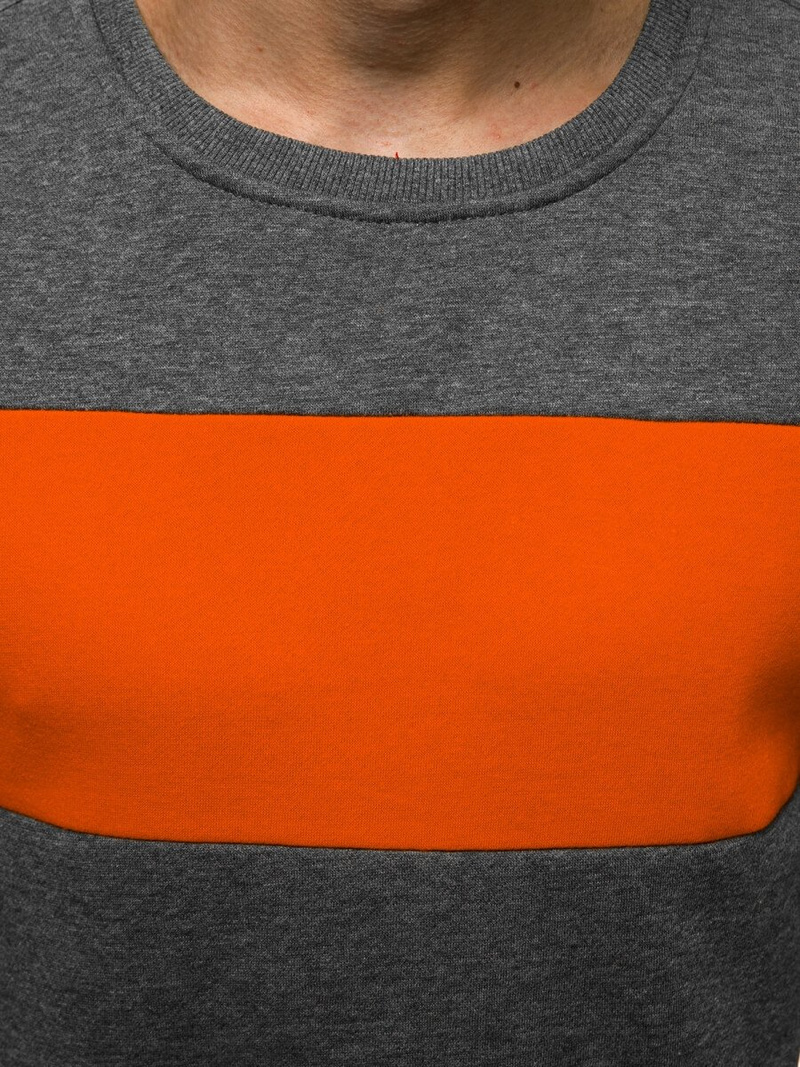 Bluza męska grafitowo-pomarańczowa OZONEE JS/2021/32