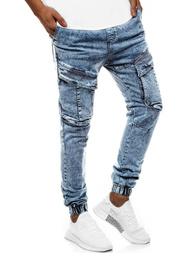 Spodnie jeans jogger męskie jasno-niebieskie OZONEE G/1067
