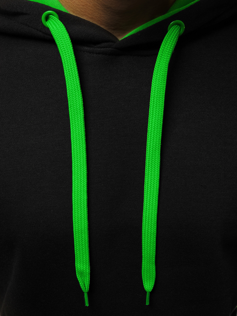 Bluza z kapturem męska czarno-zielona OZONEE JS/2012