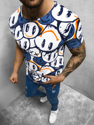 Футболка чоловіча Бiло-Темно синiй OZONEE O/BL58