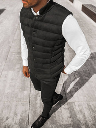 Kamizelka męska pikowana czarna OZONEE DE/2094