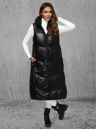 Стьобаний жіночий жилет чорний OZONEE JS/5M3183/392