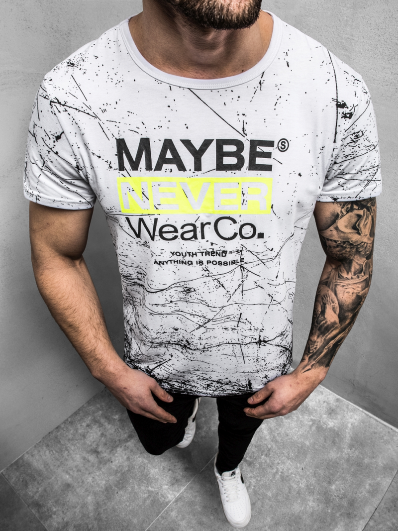 T-Shirt męski biały OZONEE JS/SS10915Z