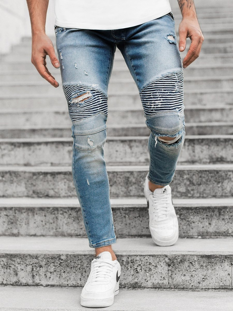Spodnie męskie jeans niebieskie OZONEE O/B5350