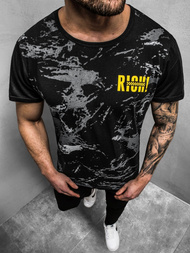 T-Shirt męski czarny OZONEE JS/KS1976Z