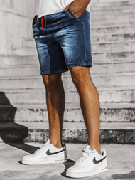 Шорти джинові чоловічі синьо-червоний OZONEE JS/KK1071