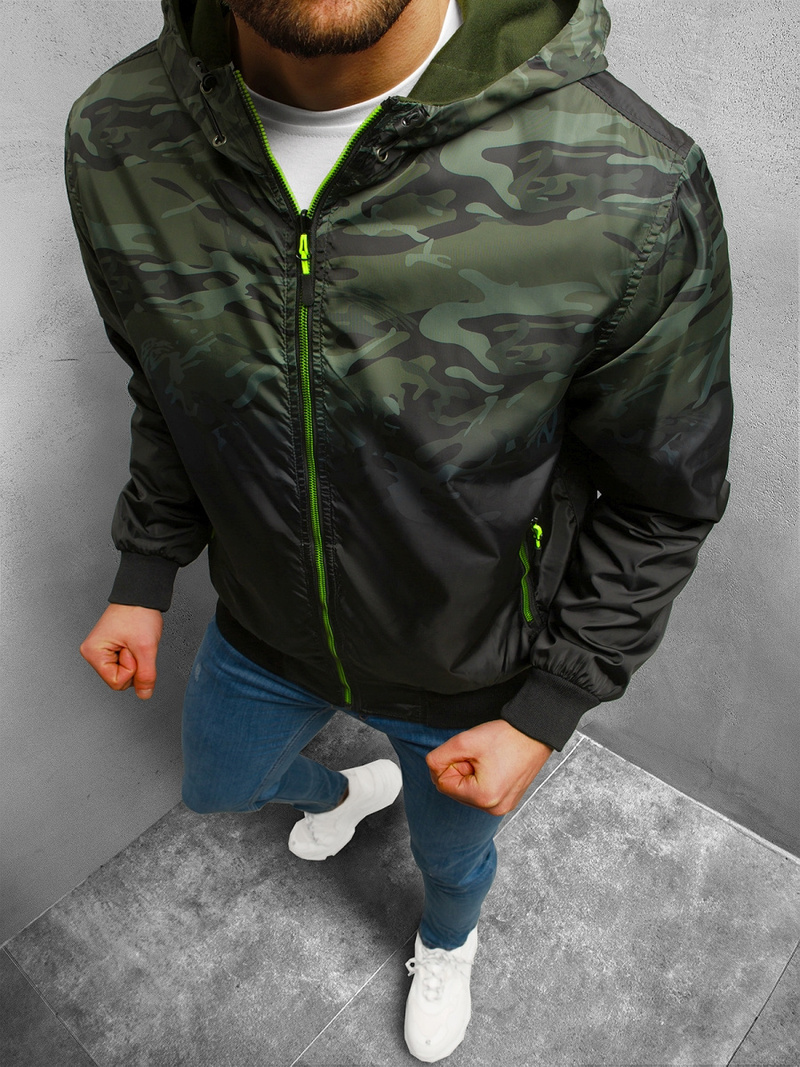 Kurtka przejściowa męska dwustronna moro-zielona OZONEE N/7200