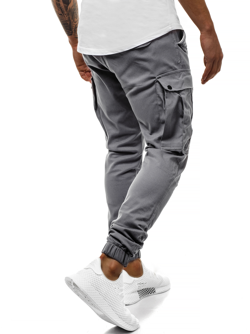 Spodnie męskie chino joggery szare OZONEE A/1005