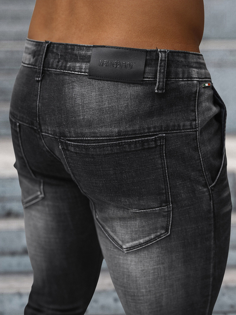 Spodnie jeansowe męskie czarne OZONEE NB/MP0091N