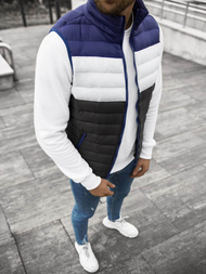 Kamizelka męska pikowana granatowo-czarna OZONEE JS/M13076/392BZ