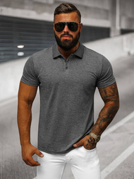 Koszulka męska polo grafitowa OZONEE JS/8T80/5Z