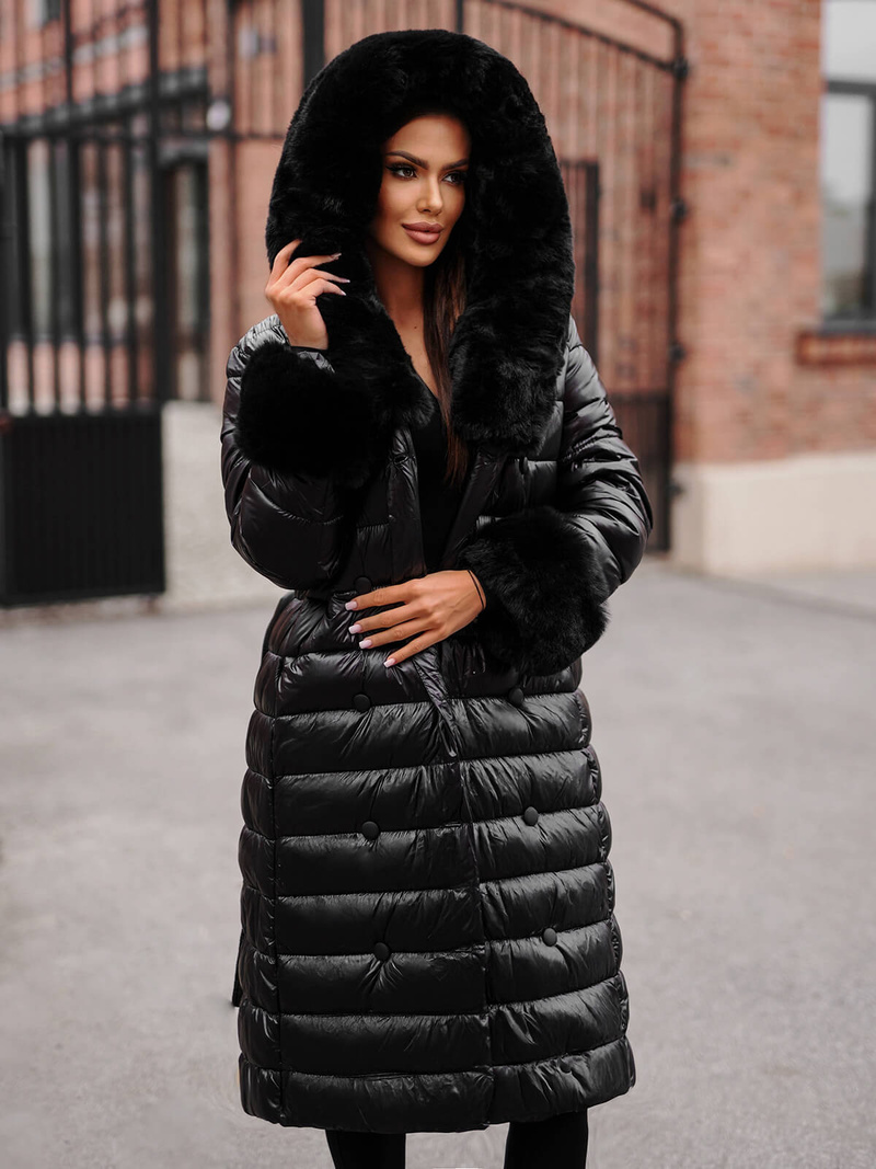 Жіноче пальто чорний OZONEE JS/5M3160/392Z