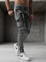 Spodnie jeansowe męskie slim fit grafitowe OZONEE O/E10017