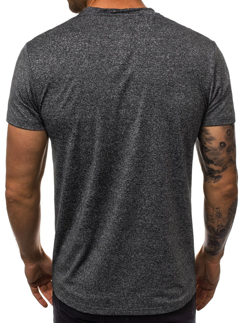 T-Shirt męski ciemno-grafitowy OZONEE JS/S01Z