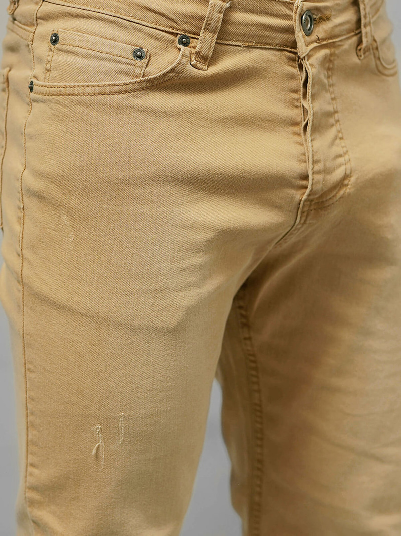 Spodnie męskie jeans jogger beżowe OZONEE O/4662Z