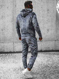 Komplet dresowy męski welurowy szary OZONEE O/D8123/9153