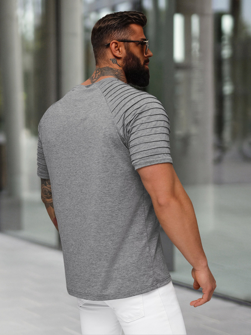 T-shirt męski grafitowy OZONEE JS/8T88/5Z