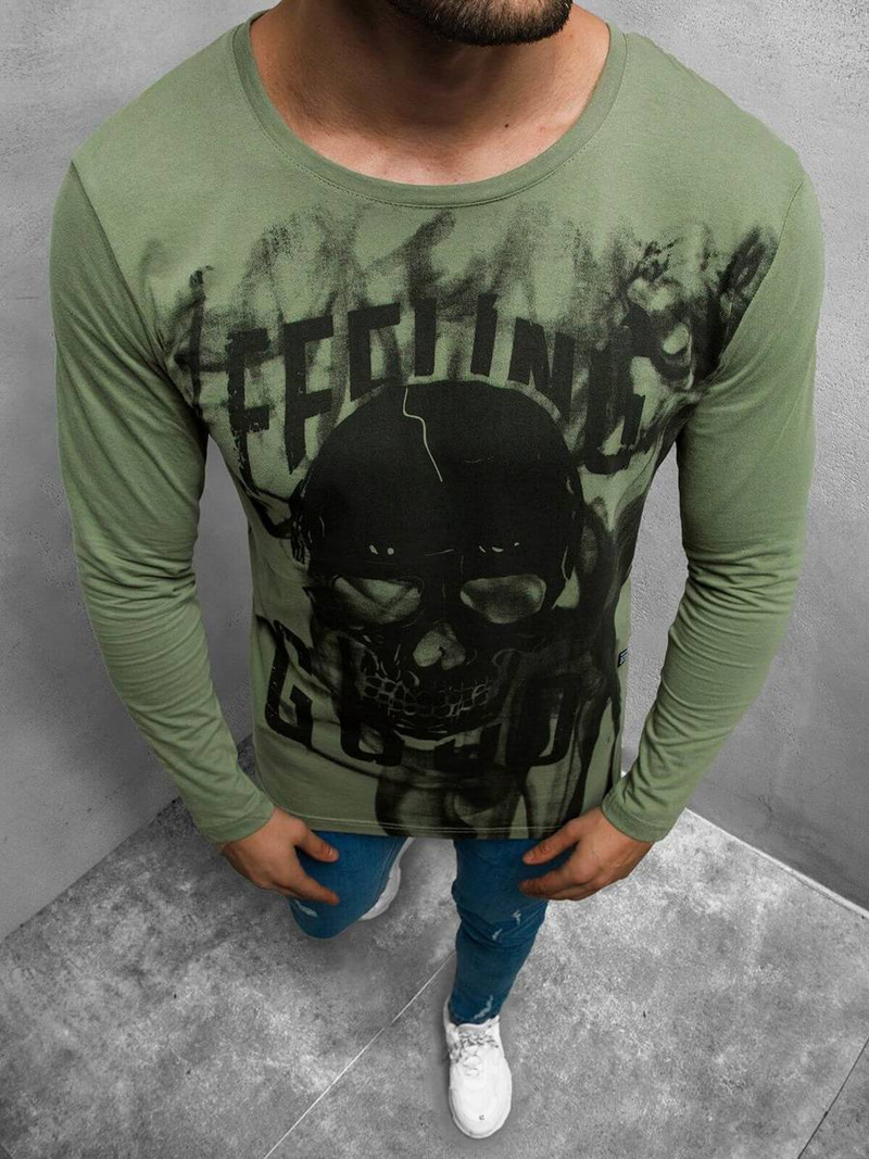 Longsleeve męski khaki OZONEE O/1291