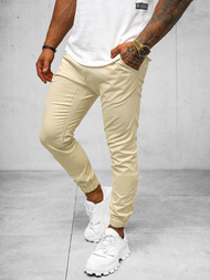 Spodnie męskie chino joggery beżowe OZONEE O/399