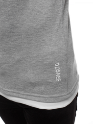 T-Shirt z kapturem męski szary OZONEE O/1273Z