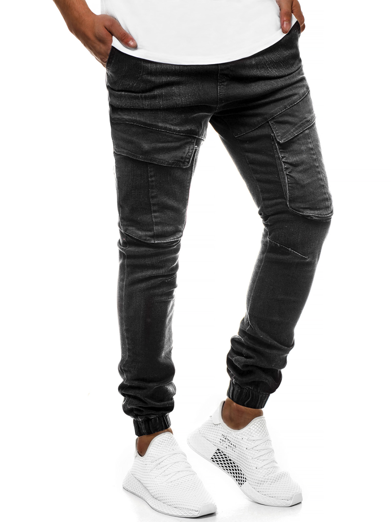 Spodnie jeans jogger męskie czarne OZONEE G/1067