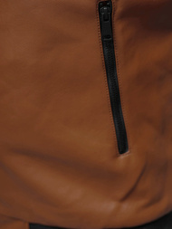 Kurtka skórzana męska bomberka camelowa OZONEE JS/11Z8107