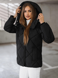 Kurtka zimowa damska pikowana czarna OZONEE JS/5M3175/392Z