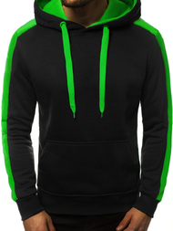Bluza z kapturem męska czarno-zielona OZONEE JS/2012