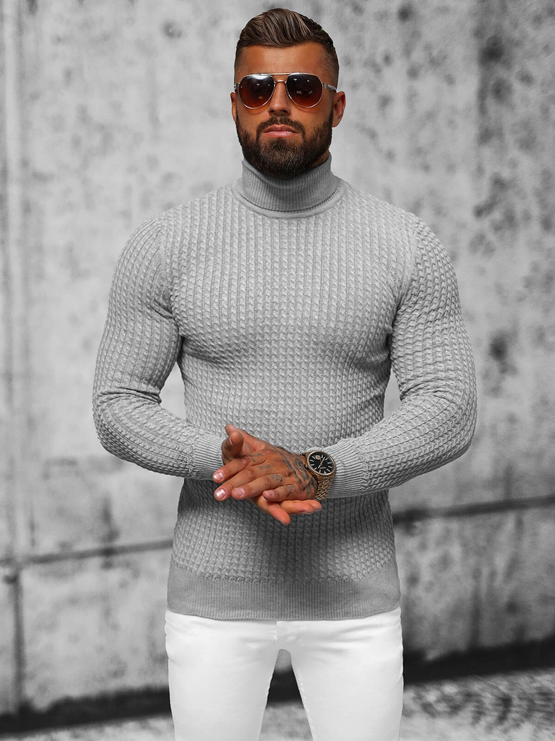 Светр чоловічій ciрий OZONEE L/1539Z