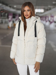 Kurtka zimowa damska pikowana ecru OZONEE JS/5M3251/281