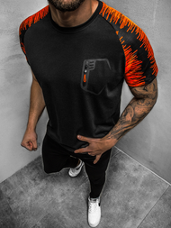 T-Shirt męski czarny OZONEE JS/KS2072Z