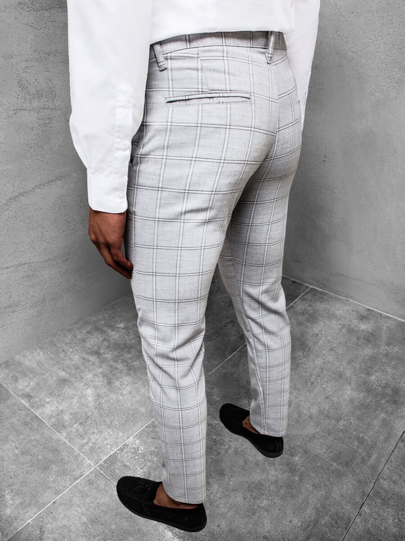 Spodnie męskie chino materiałowe szare OZONEE DJ/5590