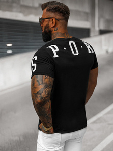 T-shirt męski czarny OZONEE O/8T1260/3