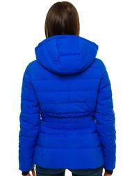 Kurtka zimowa z kapturem damska niebieska OZONEE O/M201/42