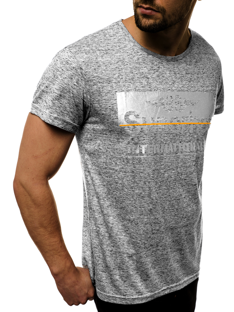 T-Shirt męski grafitowy OZONEE JS/KS2056