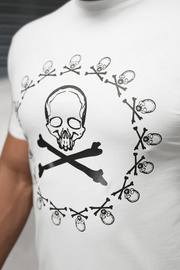 T-shirt męski slim fit biały OZONEE NB/MT3068