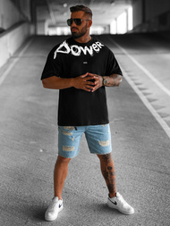 T-shirt męski oversize czarny OZONEE O/3431