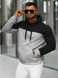 Bluza z kapturem męska szara OZONEE JS/8B1307/2