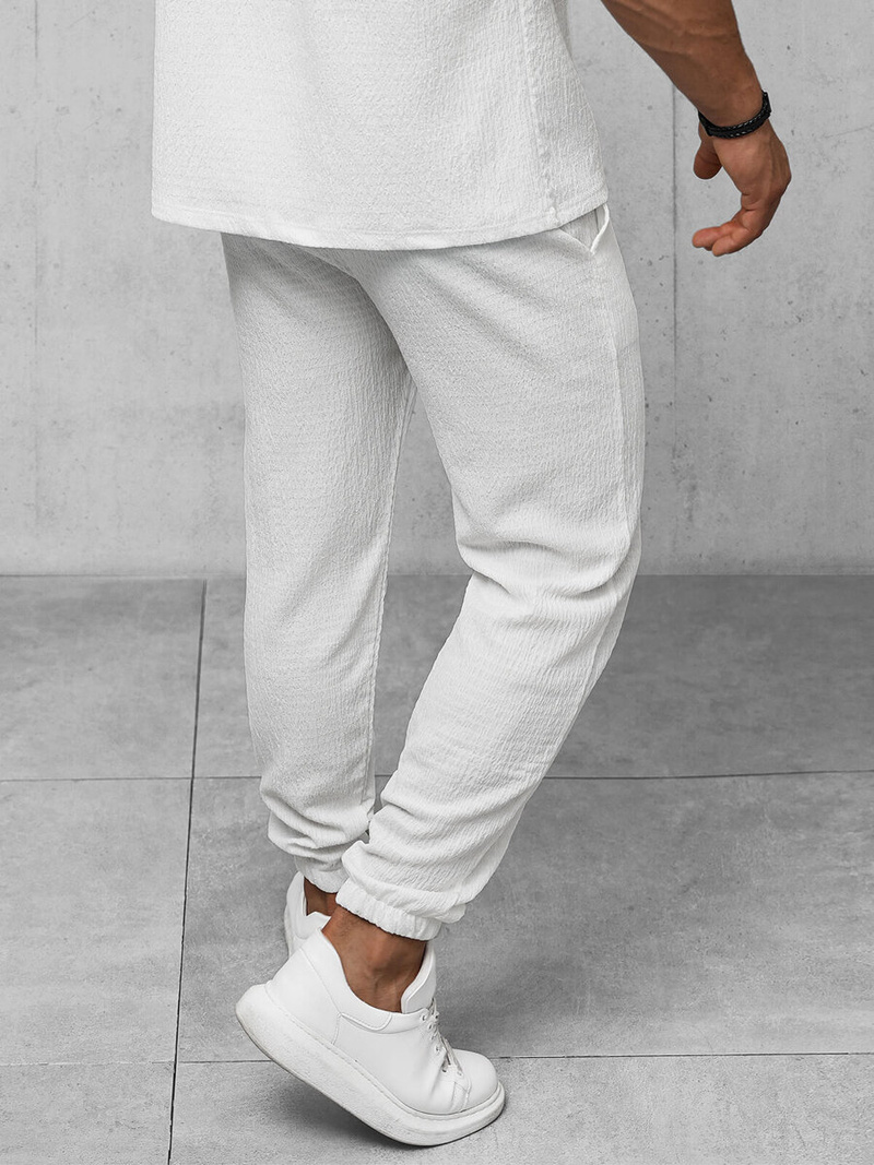 Spodnie dresowe męskie białe OZONEE O/K960SP