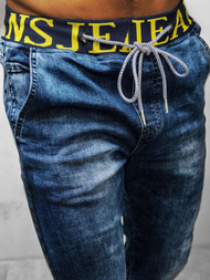 Spodnie jeansowe joggery męskie niebieskie OZONEE DR/TF113
